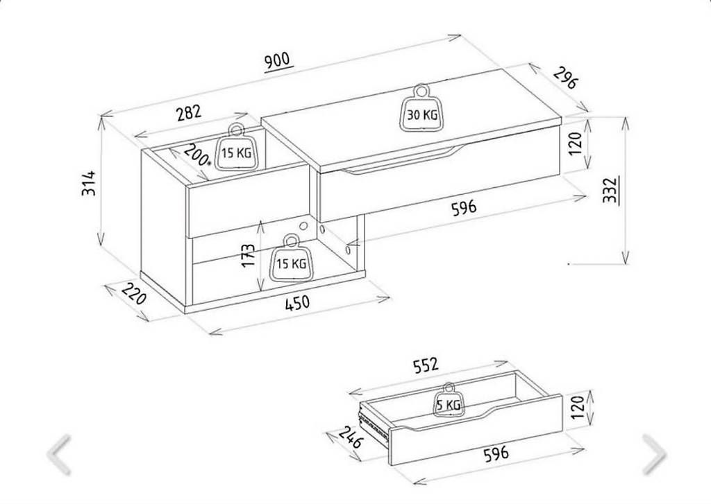 Cassettiere: Console suspendue noir tiroir  Neuf – Usato da Lausanne venduto da vir_vs2s 3