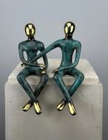 Sculpture couple assis bronze 20 cm