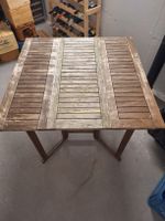 Gartentisch und 4 Stühle Holz Metall Klappbar