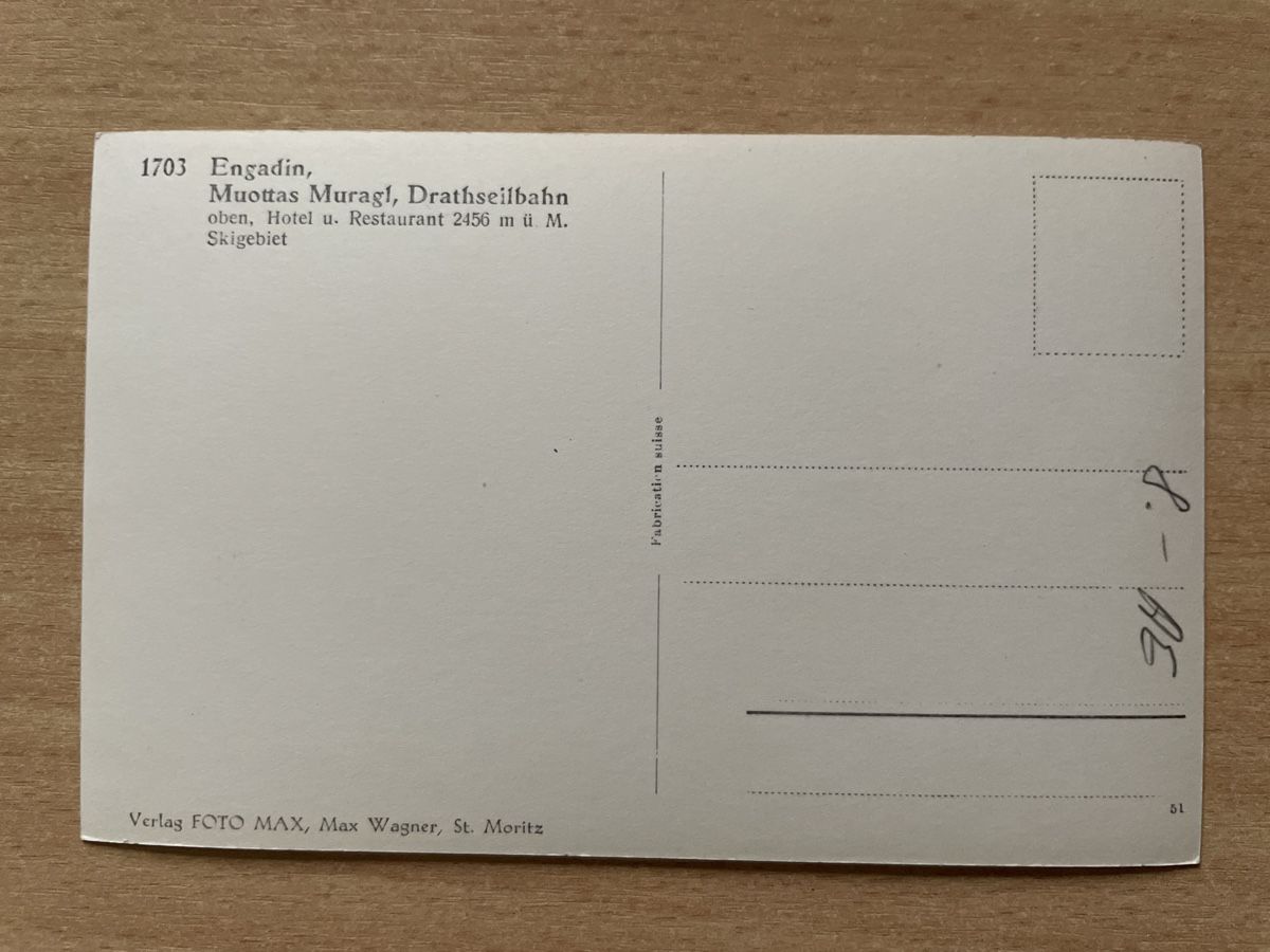 Cartoline postali: Alte Postkarte Muottas Muragl, Drahtseilbahn, Engadin Bahn – Usato da Neuhausen am Rheinfall venduto da Arielle55 1