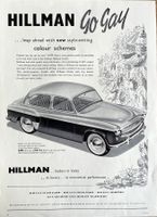 Hillman Cars - Alte Werbung / Ancienne publicité 1955