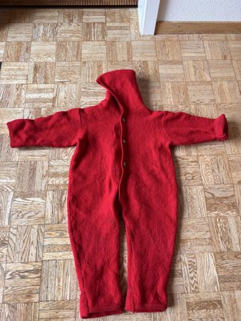 Wolle Onesuit Engel rot 86/92 