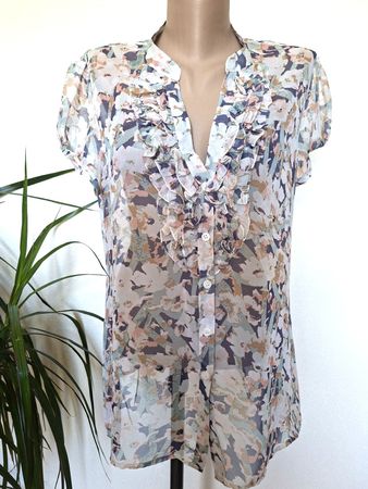 Chemisier florale – Casa blanca – volants - Taille M