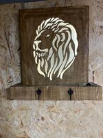 Garderoben Schlüsselbrett aus Holz Löwen Motiv
