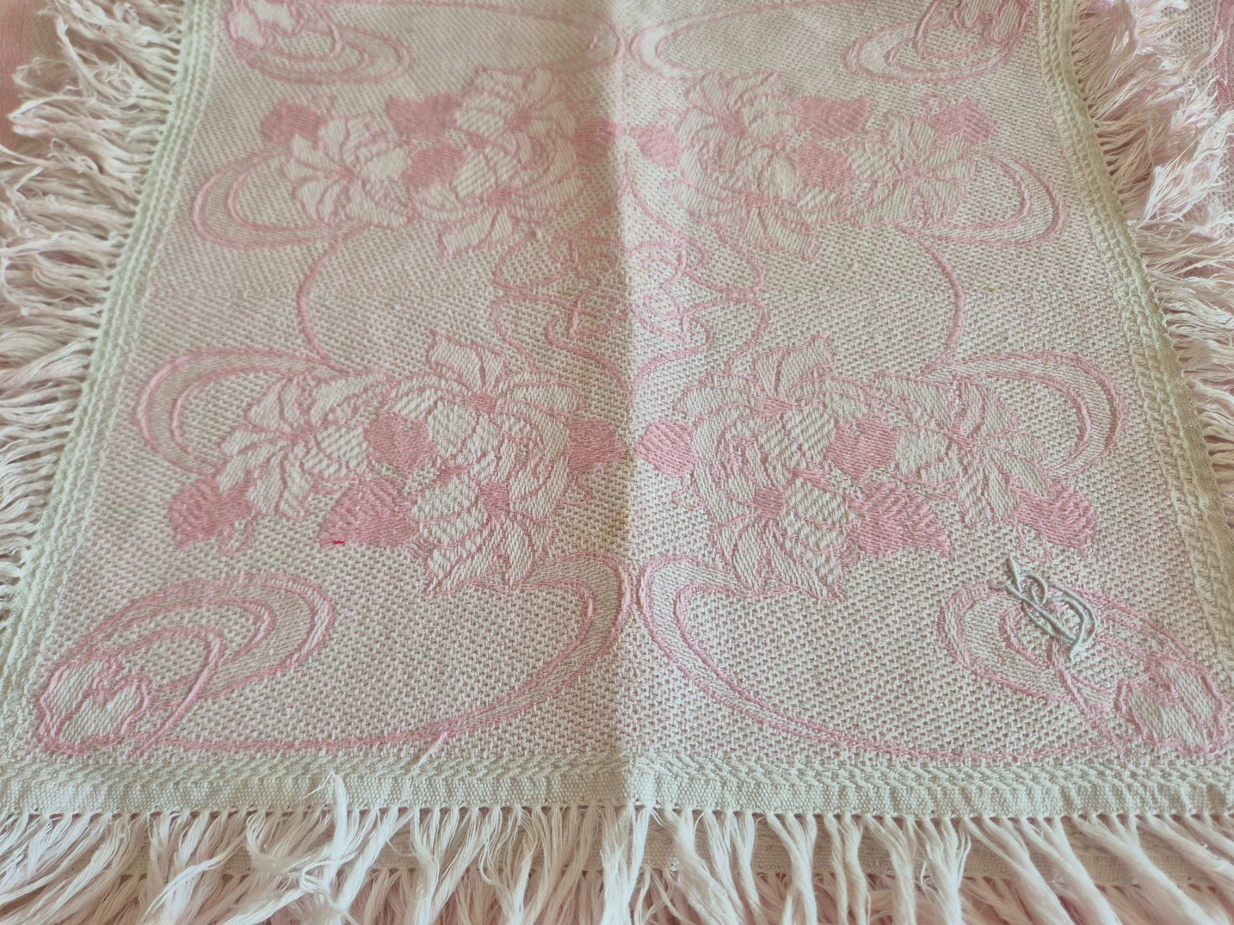 Autre linge de table: Antike Tischdecke rosa mit 4 Servietten – Neuf (Voir description) à Bern par aronari 3