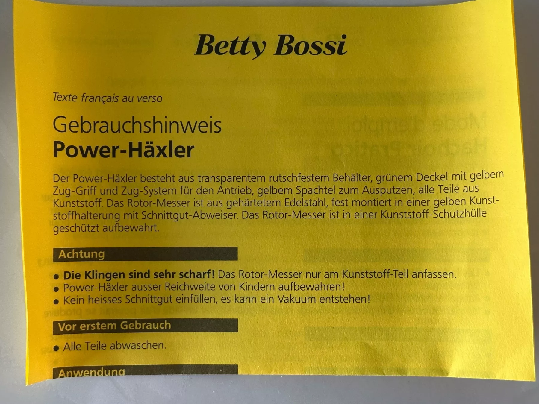 Betty Bossi Elettrodomestici da cucina: Power-Häxler – Nuovo e nell'imballaggio originale da Obstalden venduto da Porco13 2