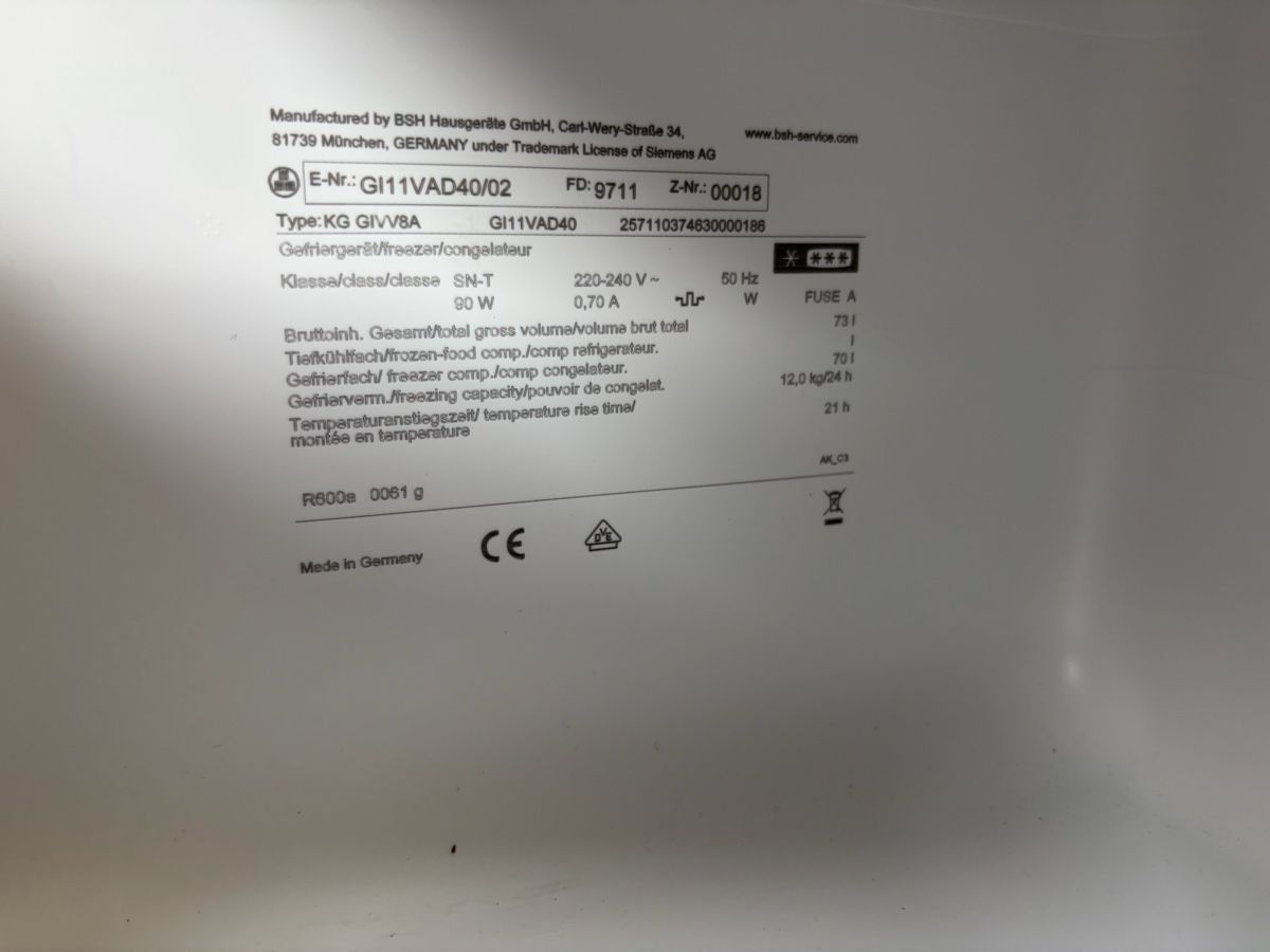 Gefrierschrank: Siemens Einbau-Gefrierschrank  – Gebraucht aus Ostermundigen von gab_6hcl 1