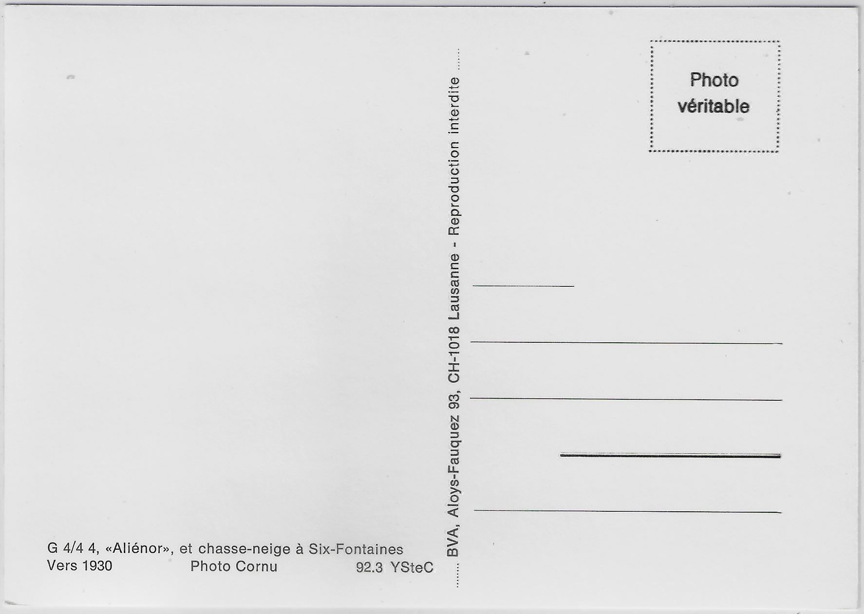 Cartoline postali: G 4/4 4 Alienor et chasse-neige a – Antico da Ettingen venduto da Kartenplanet 1