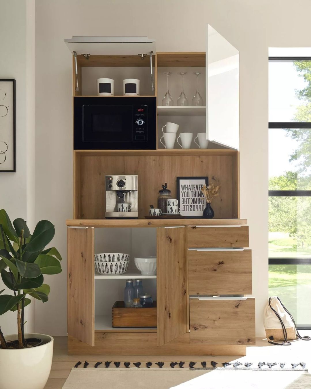 Credenze: 936 - Buffetschrank Küchen Buffet Premium 120cm Weiss Eiche – Nuovo e nell'imballaggio originale da Wallenwil venduto da toesstalvertrieb 2