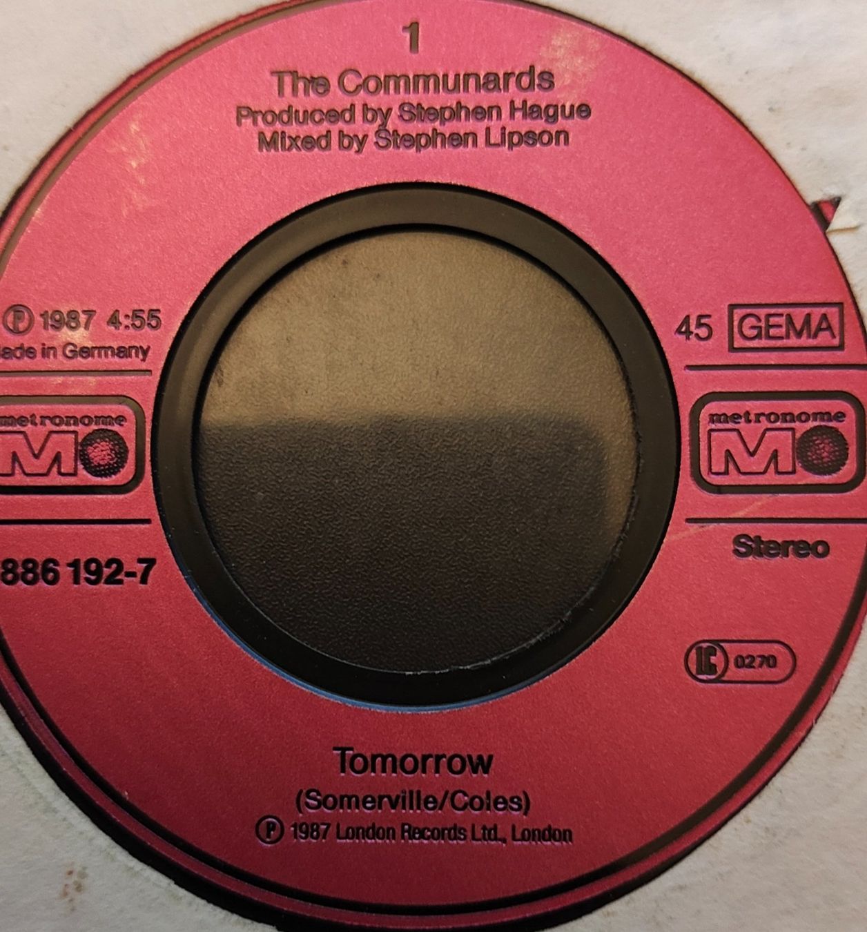 Vinyles: Vinyl-Single Communards - Tomorrow – D'occasion à Langenthal par Modo39