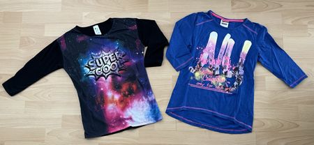 2 coole T-Shirts mit 3/4 Ärmel, Gr. 146/152