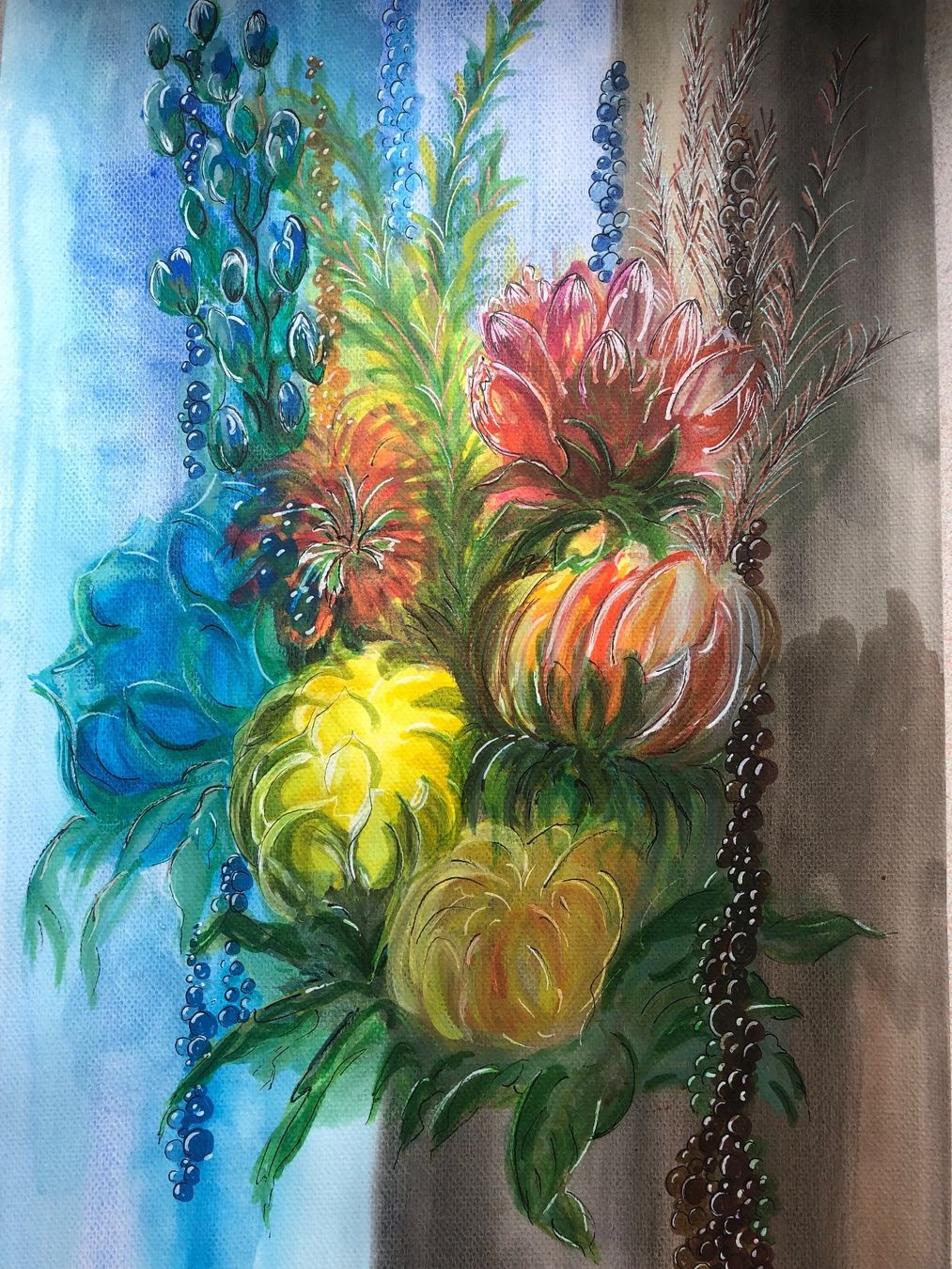Foto & Immagini: Aquarell Blumenmalerei, Unikat, farbenfroh – Nuovo (secondo la descrizione) da Uster venduto da mef_6qpg