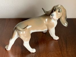 Seltene Lladro Porzellanfigur BASSETT-Hund