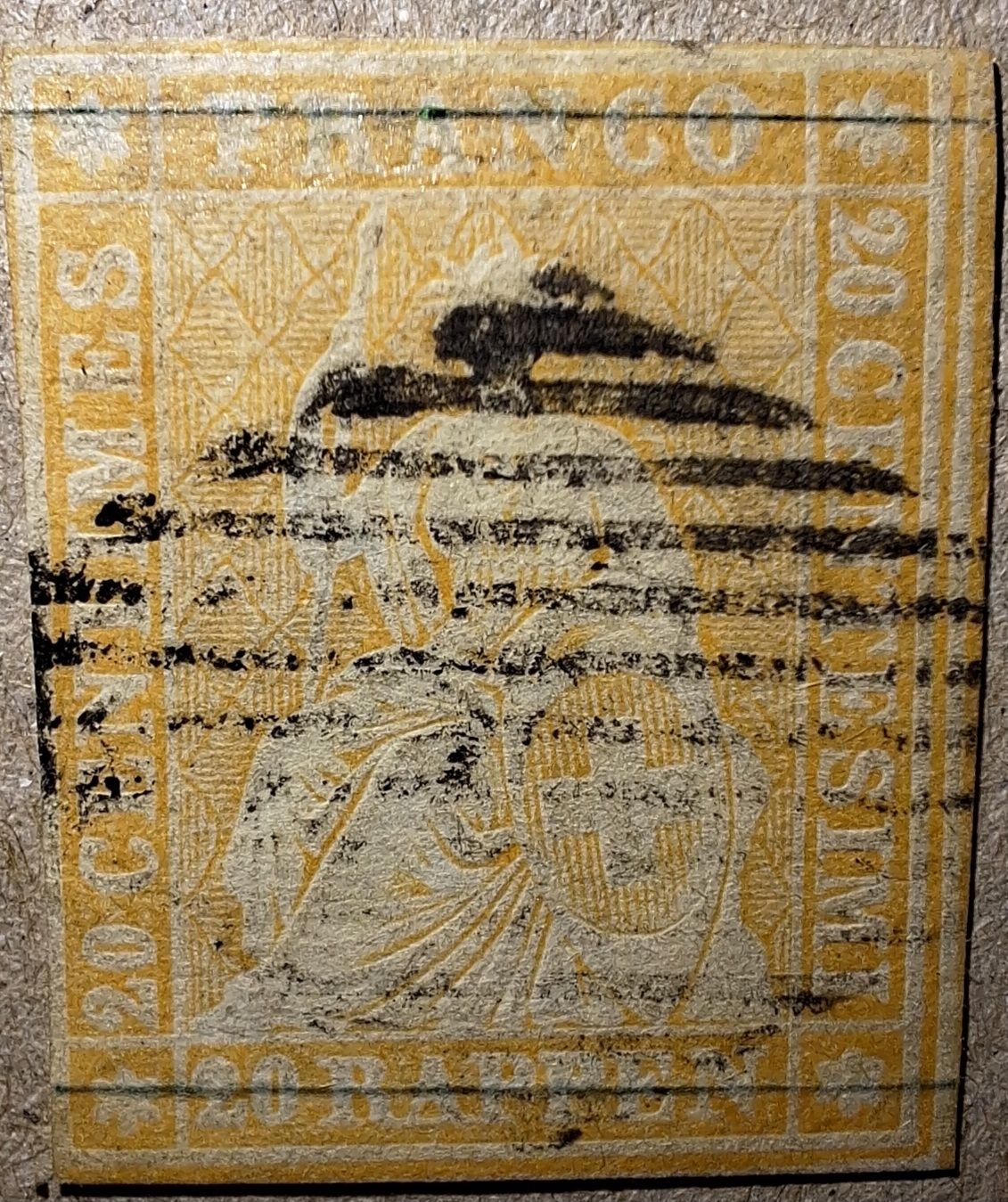 Tutti i francobolli: Strubel 25F mit DP Seidenfaden + Gr. Att. Kat. 545.- – Usato da Balgach venduto da SIMEON27
