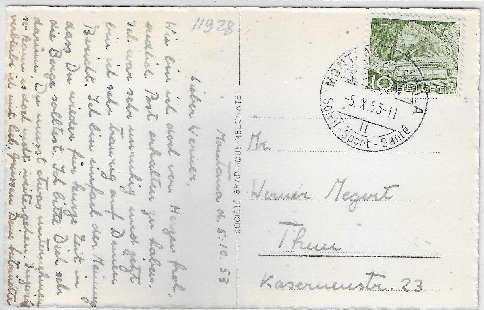 Cartoline postali: Montana - Sanatorium Bernois-Bellevue – Usato da Ettingen venduto da Kartenplanet 1