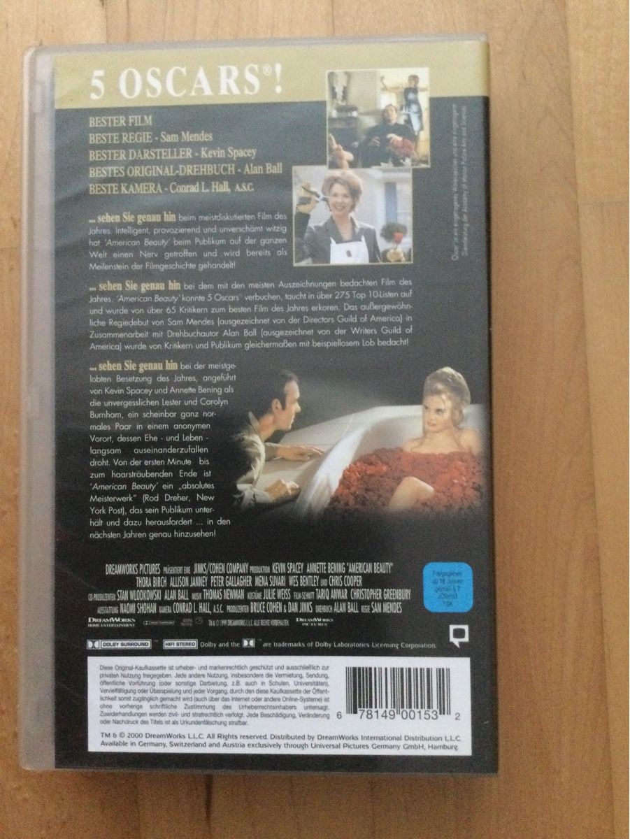 Tutti i VHS: American Beauty VHS Videokassette – Usato da Diepoldsau venduto da mabeapt 1