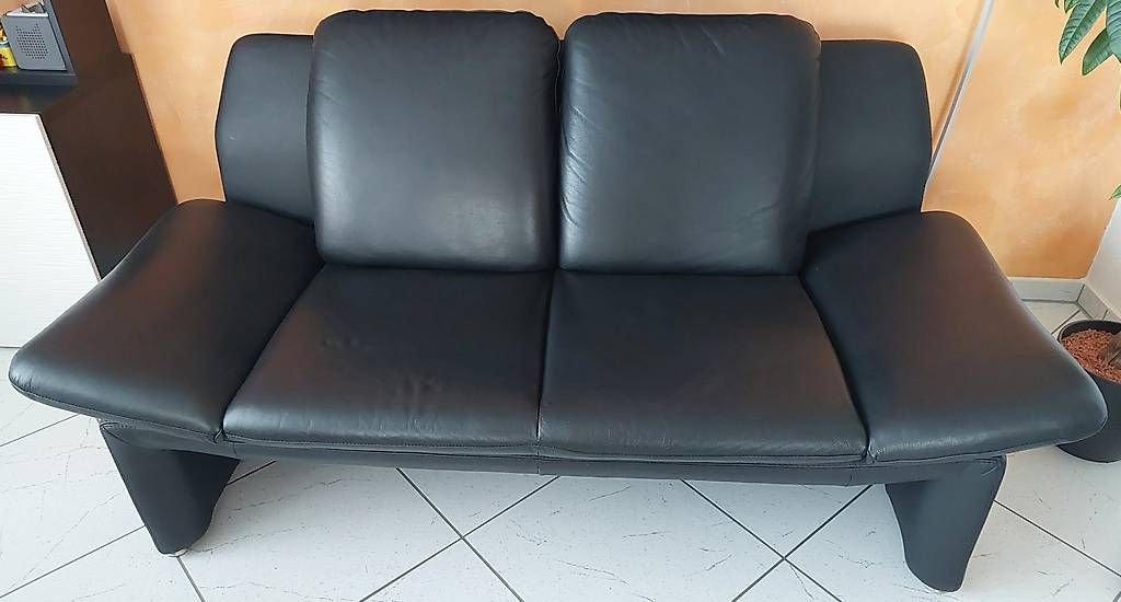 Divani: Sofa Leder schwarz 2er – Usato da Oberwangen b. Bern venduto da mfmr 1