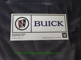 Buick Modellprogramm 1974/10 deutsch/franz. GM-Biel