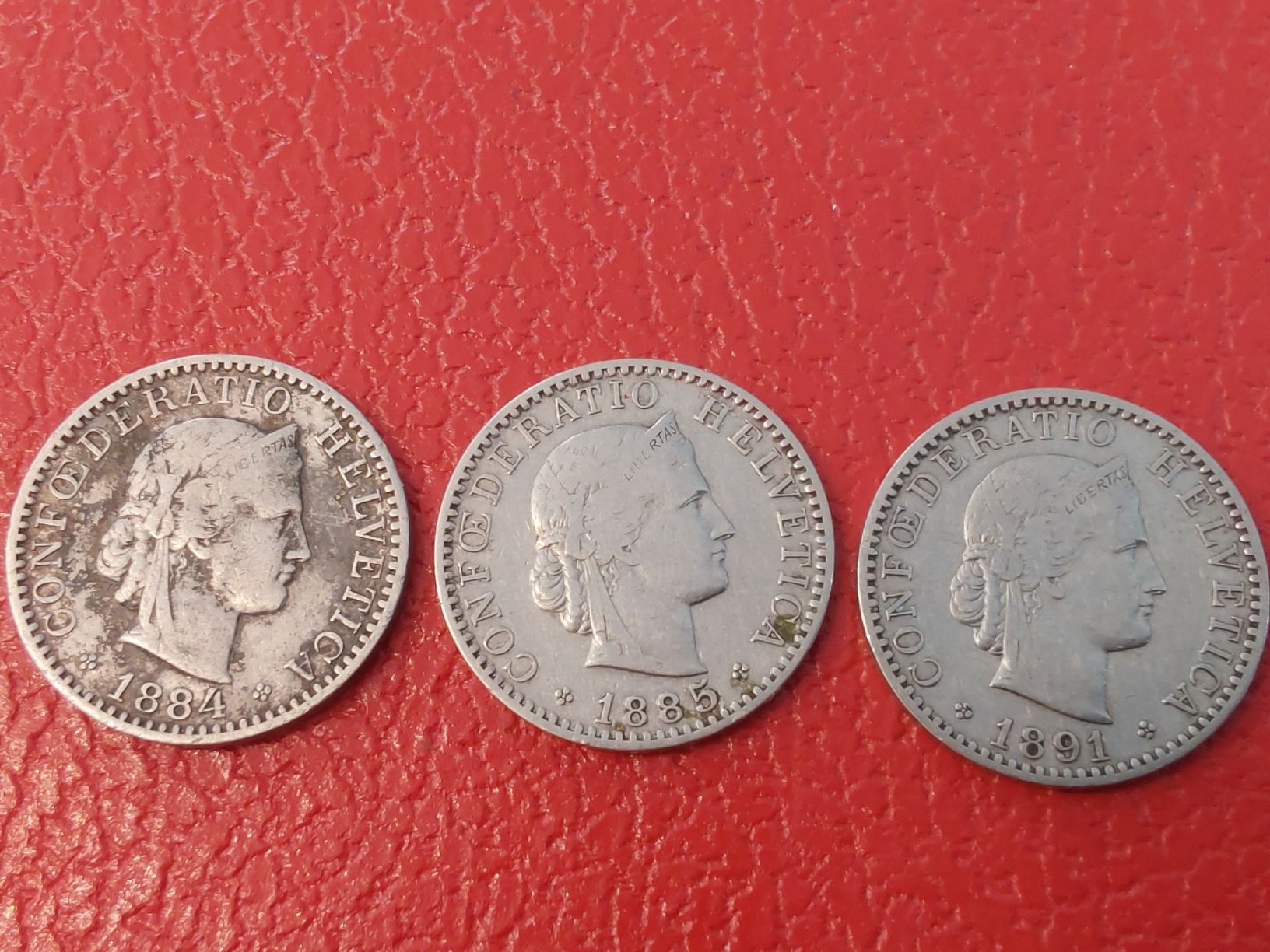 Tutti le monete: alte 20rappen 1884,85,91 – Usato da St. Gallen venduto da aha_2prr 2