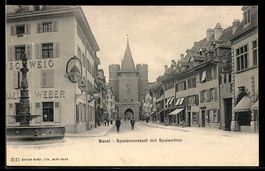 Basel, Spalenvorstadt mit Gasthaus Weber