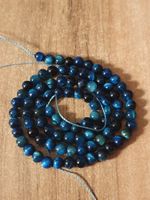 1 Strang natürliche blaue Tigeraugen-Perlen 4 mm