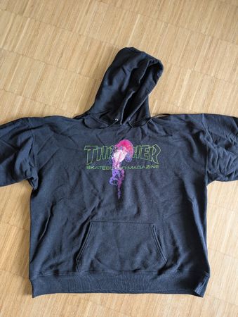 Thrasher Kapuzenpullover schwarz Grösse XL gebraucht