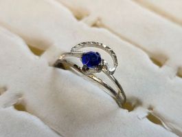 Bague fantaisie pierre bleue