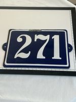 Hausnummer 271 Emaille Schiild Blau Weiss Original (I3)