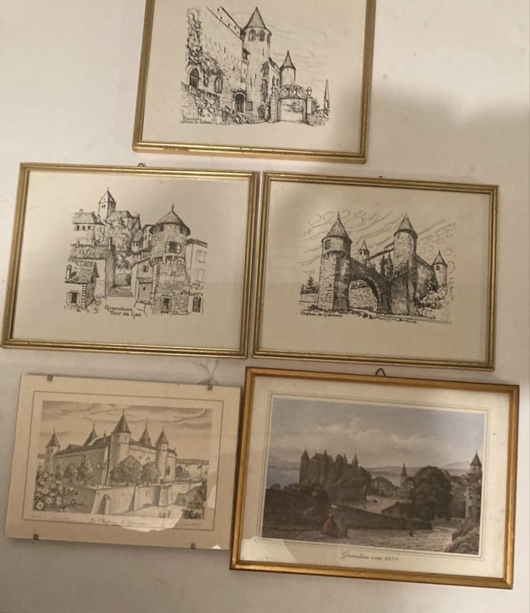 Dipinti: 5 petits anciens tableaux de Grandson – Usato da Neyruz FR venduto da sve_6hhr