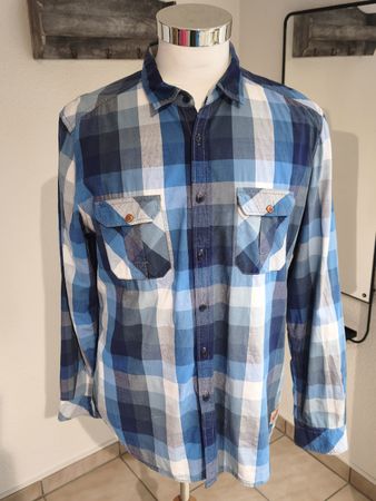 Edc Kariertes Hemd, Blau/Weiss, Grösse XL, Top Zustand!