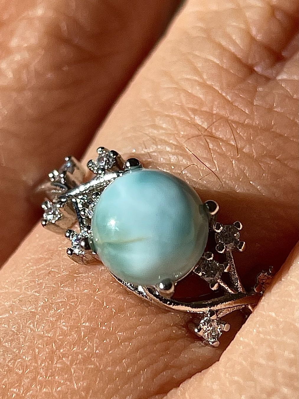 Pietre preziose: Premium Larimar Edelsteinring Naturstein – Nuovo e nell'imballaggio originale da Schiers venduto da sisikristall 9