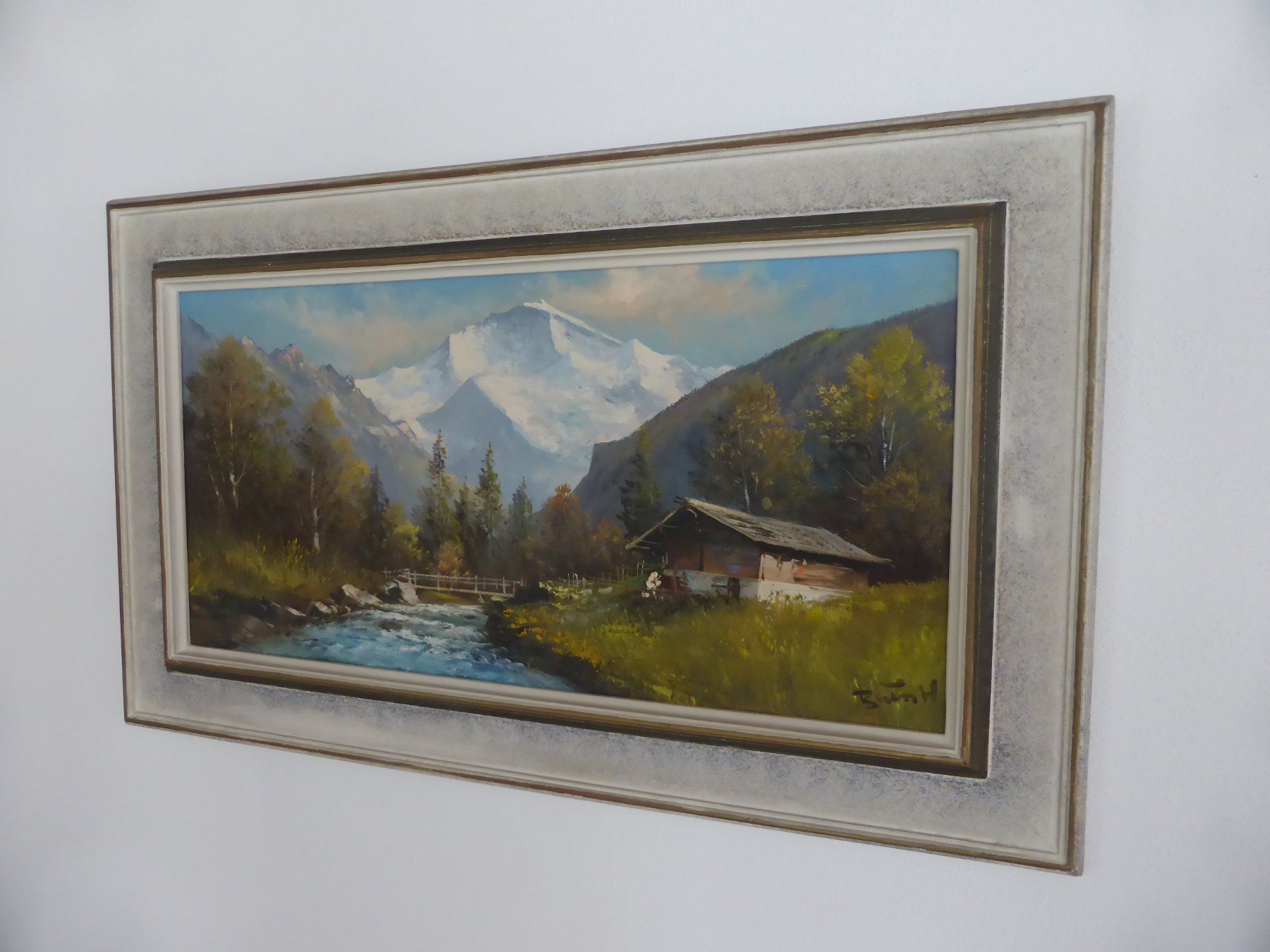 Dipinti: Walter Buess - Lütschine mit Jungfrau, Ölbild – Usato da Brunnadern venduto da vapiano 6