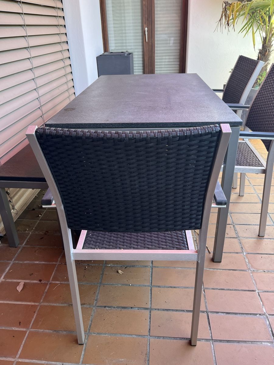Pfister Set di tavolo e panche: Gartentischset, Granitplatte inkl. 3 Stühlen & Sitzbank – Usato da Würenlos venduto da Roger21_03 2