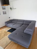 Ecksofa mit Schlaffunktion und Bettkasten dunkelgrau