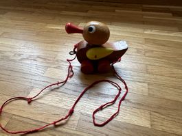 Vintage Ente Holzente zum Ziehen 60er/70er Jahre