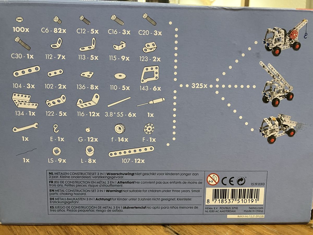 Kit di costruzioni: Metal construction set – Usato da Röschenz venduto da RS4147 1