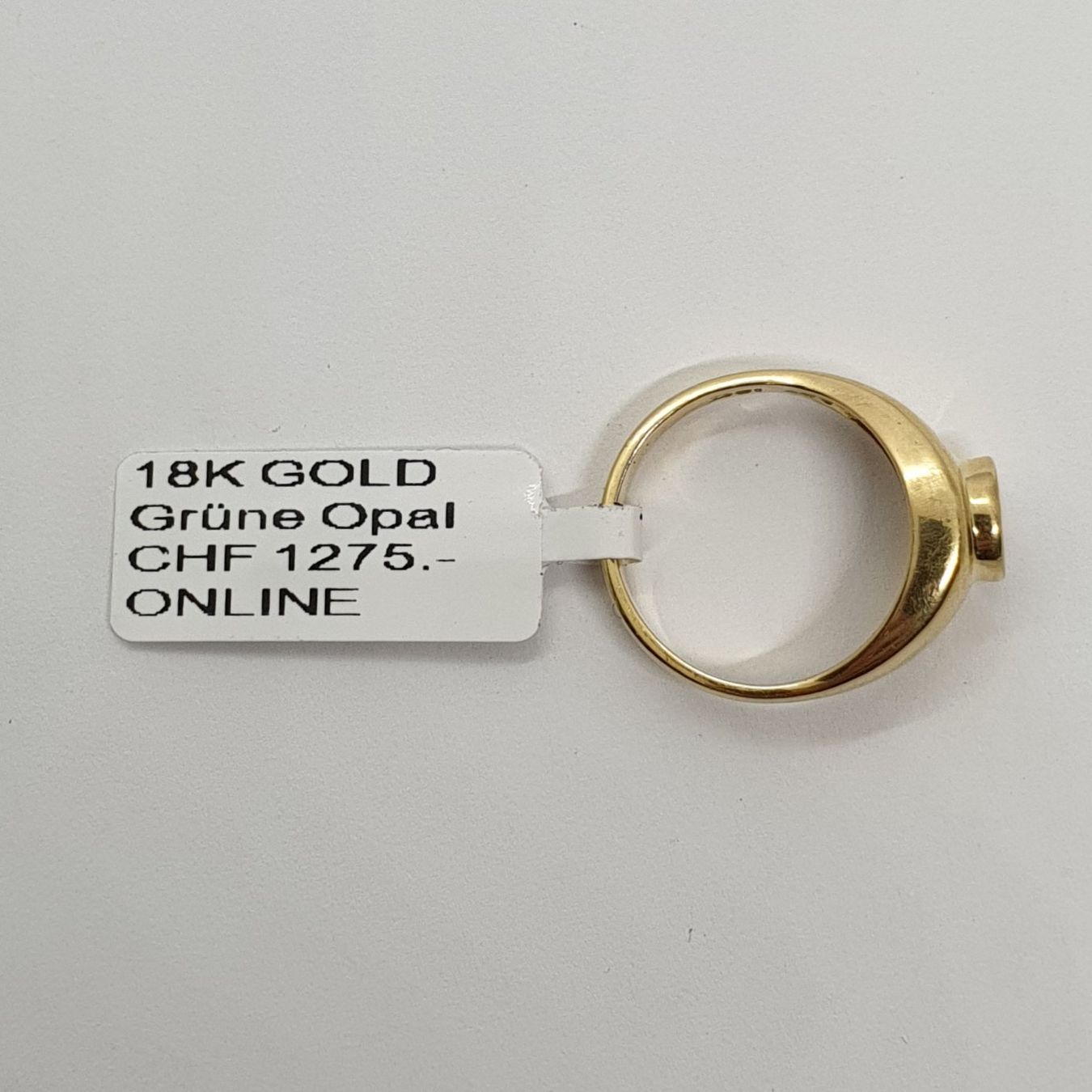 Anelli: Echt 18K Gold - grüner Opal Ring – Usato da Luzern venduto da Goldhaus-Luzern 3
