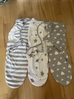 3 Baby Pucktuecher Swaddles Wolken Sterne Streifen