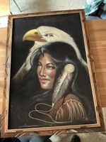airbrush Bilder mit Indianer Frau und Adler
