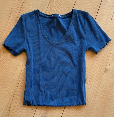 Croptop/Top bauchfrei eng/dehnbar,Ripstrick,Rüschen,Gr.M