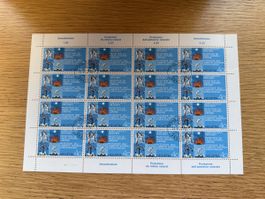 4 Bögen Schweiz mit Ausgabetag Stempel 