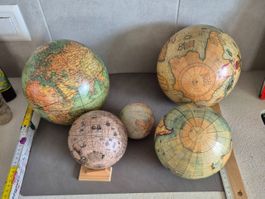 Globe terrestre vintage - lot de 5 globes différents V4!