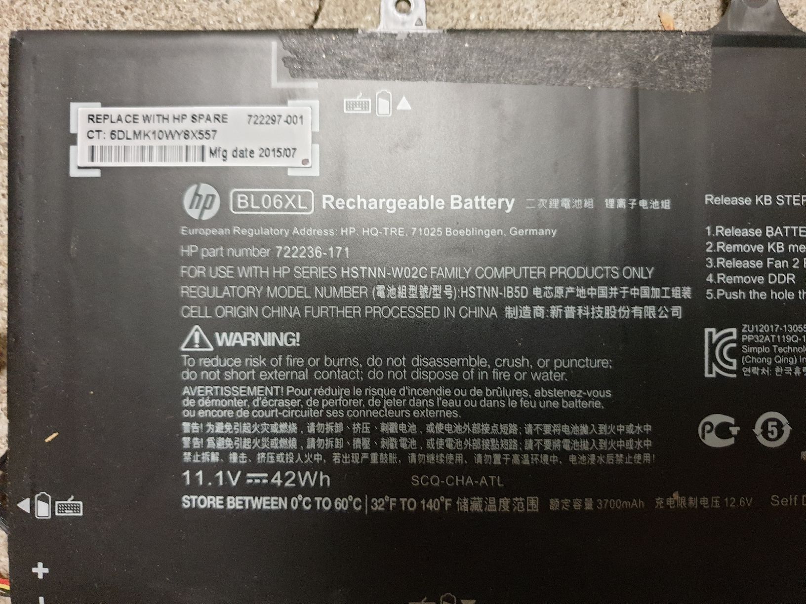 Hewlett Packard Batterie: HP Laptop Akku KB06XL – Usato da Ittigen venduto da Ziok187 6
