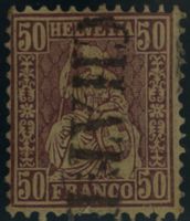 CH - Sitz. Helvetia - SBK Nr. 43 mit Stabstempel