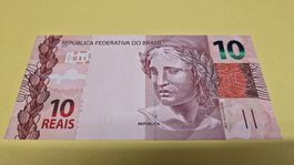 Brasilianische 10 Reais Banknote - Neuwertig & Selten!
