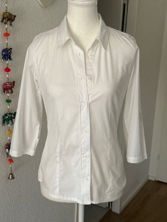 3/4 Arm Bluse Damen weiss