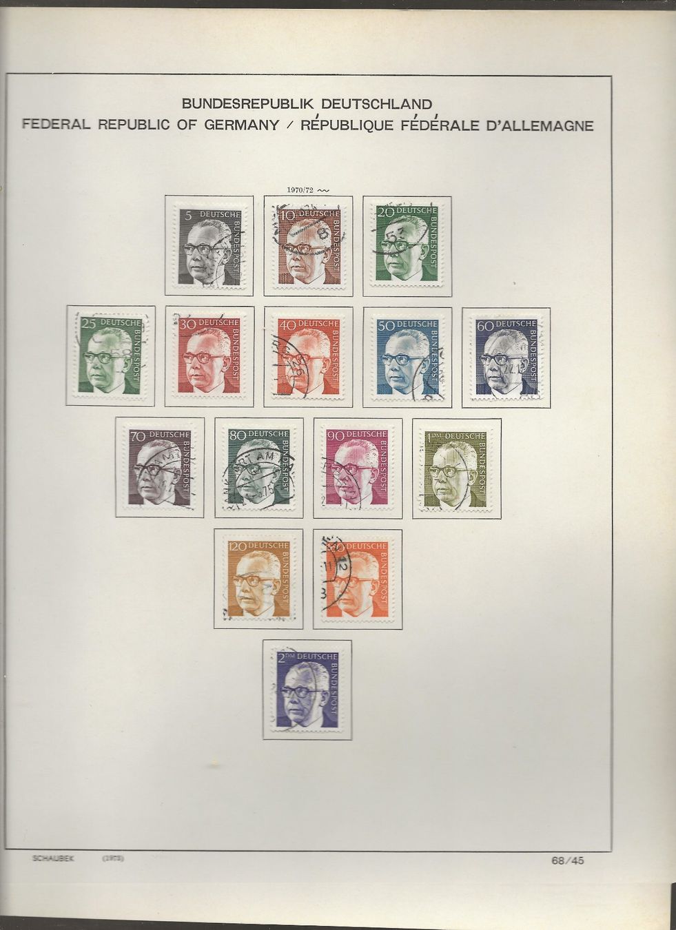 Tutti i francobolli: Marken Deutschland BRD 1968 bis 1972 – Usato da Au ZH venduto da xelagreb01 8