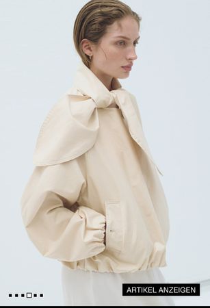 H&M Leinenjacke Übergangsjacke mit Schalkragen