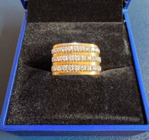 Unisex 18k Goldring mit Diamanten