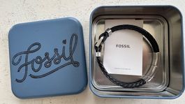 Fossil Herren Armband Leder geflochten mit Box, Top! (53)